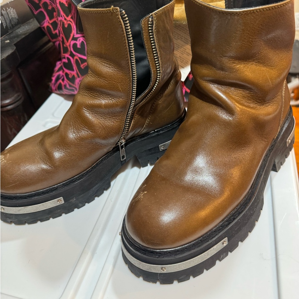 100% Ann Demeulemeester. These are used- ask all questions b4 buying.